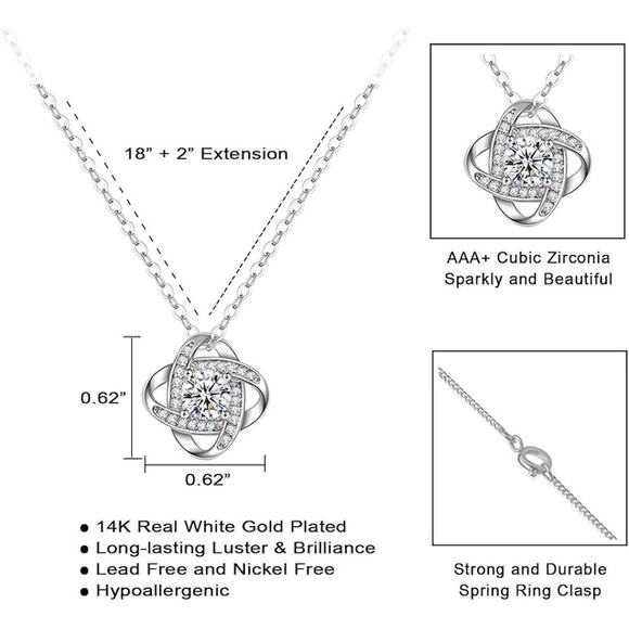 Cheer Up Healing Christmas Love Knot Pandent Necklaces Jewelry - Picture 3 of 3